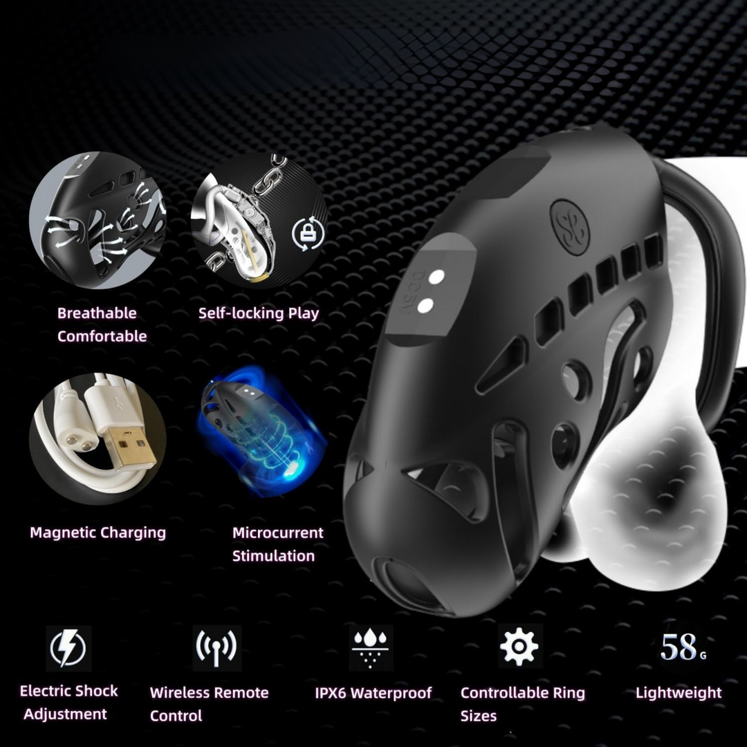 Jaula de castidad con control remoto inteligente Cagio™