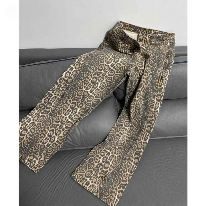 Cintura alta de leopardo retro 