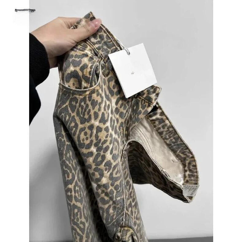 Cintura alta de leopardo retro 