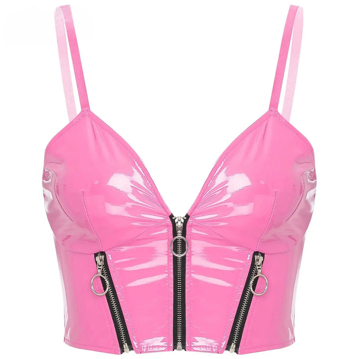 Top corto con cremallera 