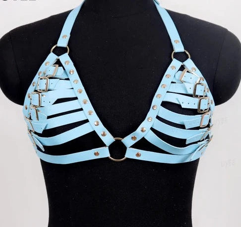 Sujetador de arnés de cuero