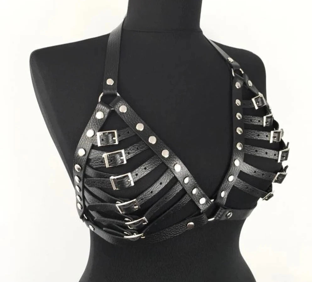 Sujetador de arnés de cuero