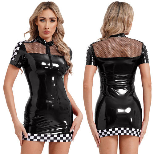 Vestido de látex para piloto de carreras 