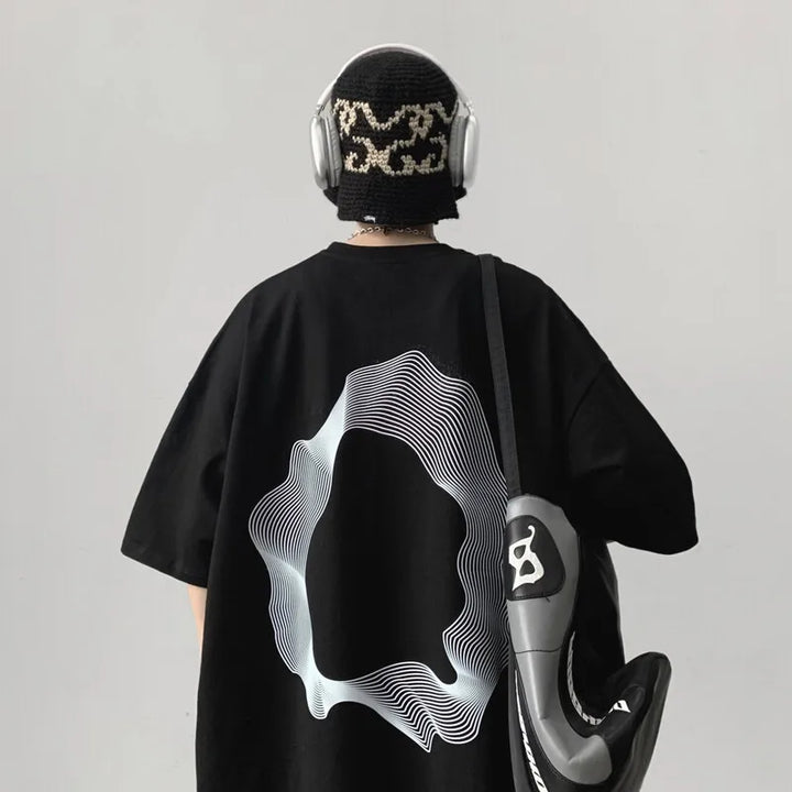 Camiseta con estampado circular irregular 