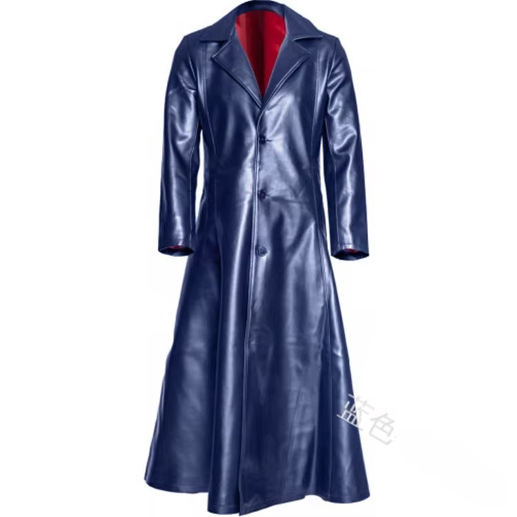 Men’s Faux Leather Stand Collar Jacket