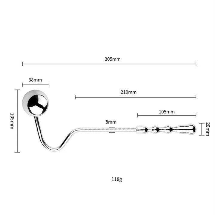 Gancho de placer de acero: estimulador anal y prostático intenso