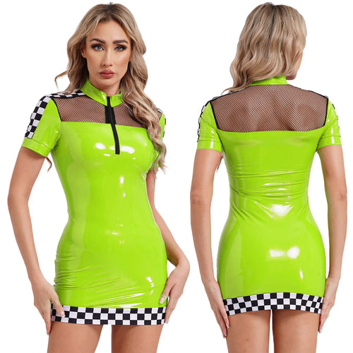 Vestido de látex para piloto de carreras 