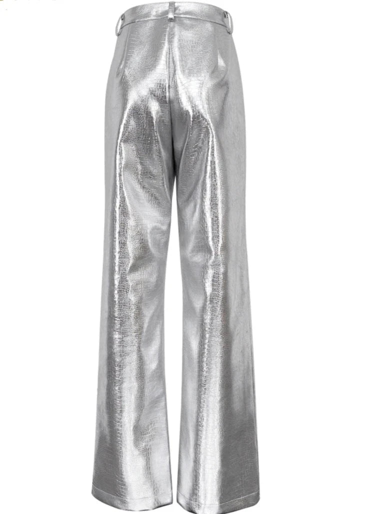 Pantalones metálicos para mujer