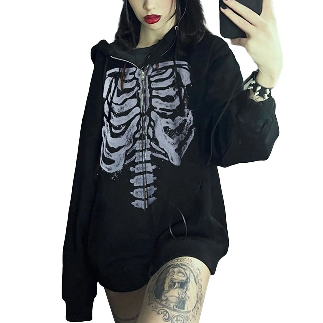 Sudadera con capucha de esqueleto 
