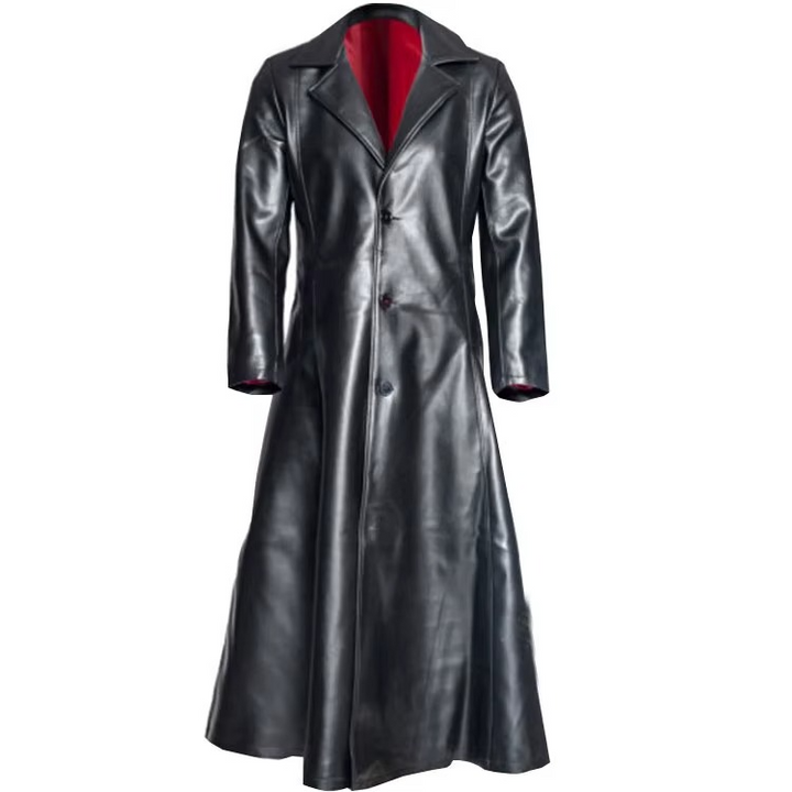 Men’s Faux Leather Stand Collar Jacket