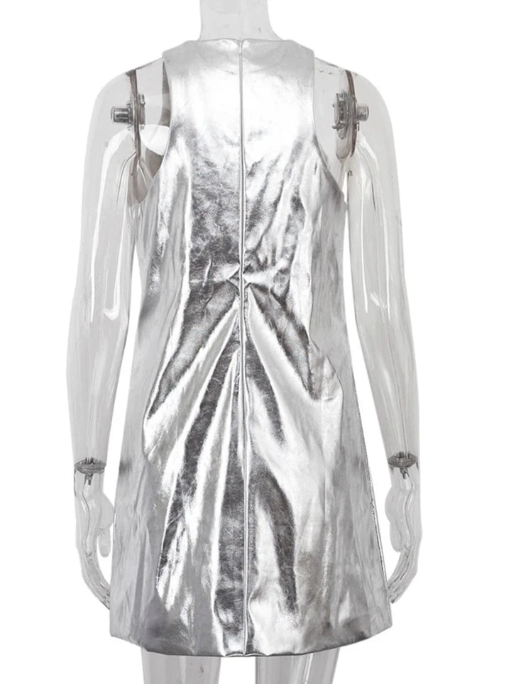 Vestido de cuero metalizado