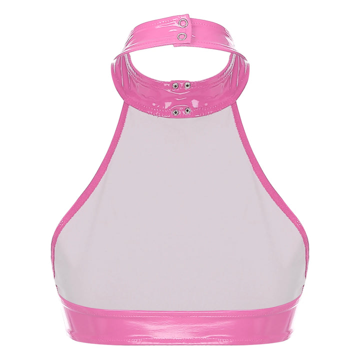 Crop de cuero con anillo en O 