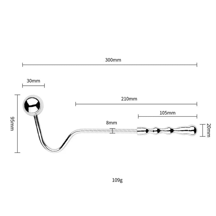 Gancho de placer de acero: estimulador anal y prostático intenso