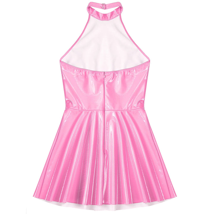 Vestido de cuero con efecto mojado 