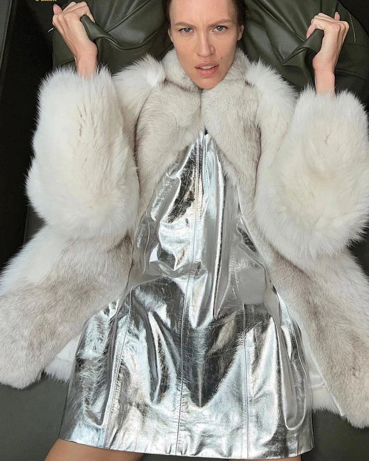 Vestido de cuero metalizado