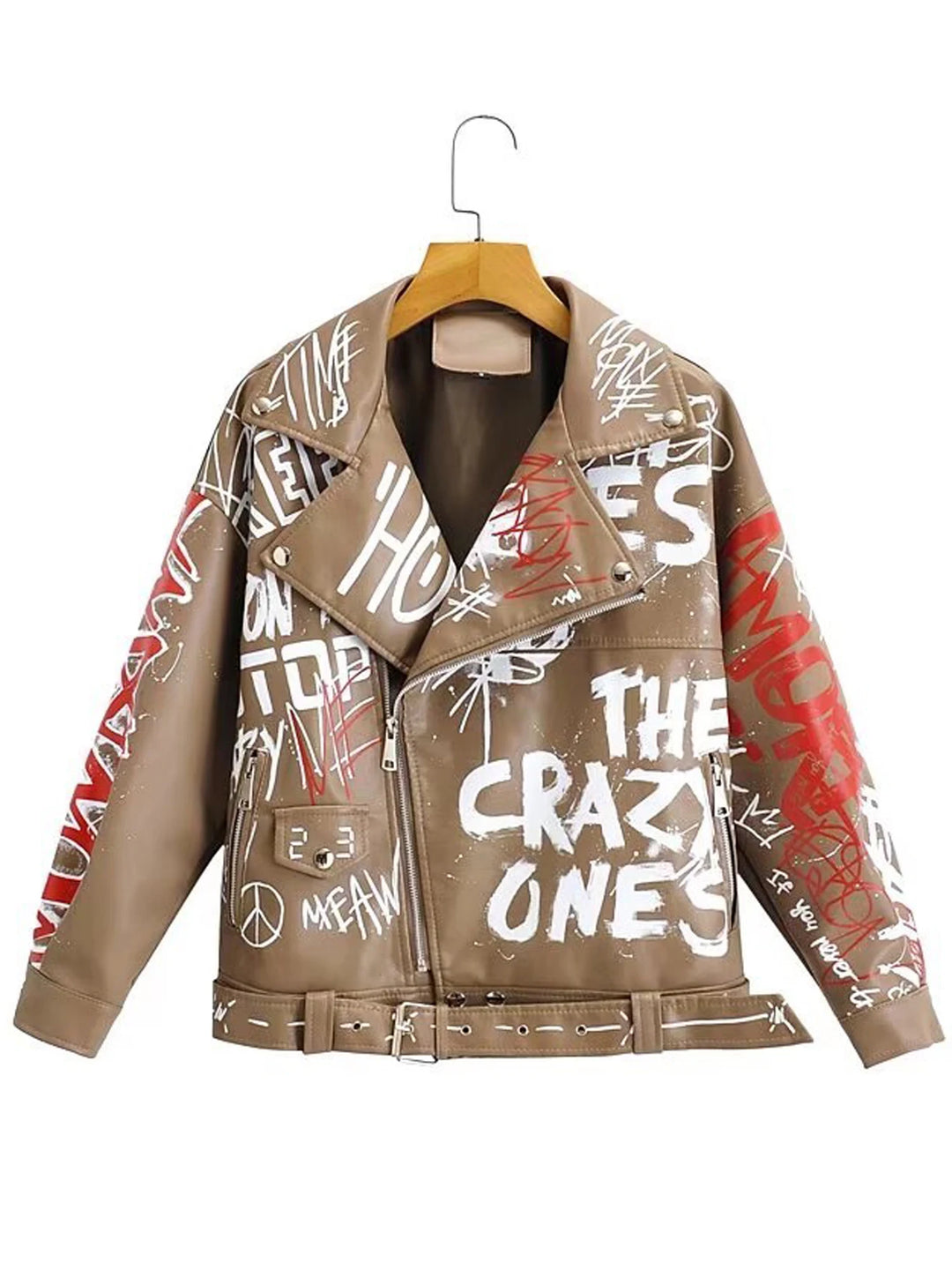 Chaqueta de cuero pintada
