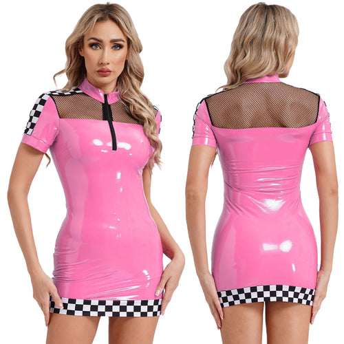 Vestido de látex para piloto de carreras 