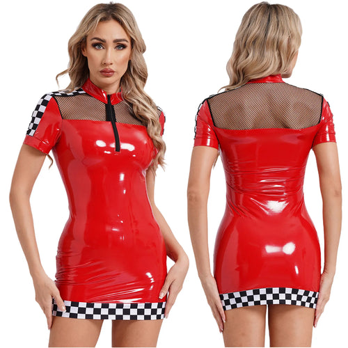 Vestido de látex para piloto de carreras 