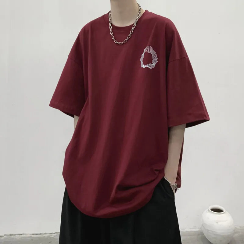 Camiseta con estampado circular irregular 