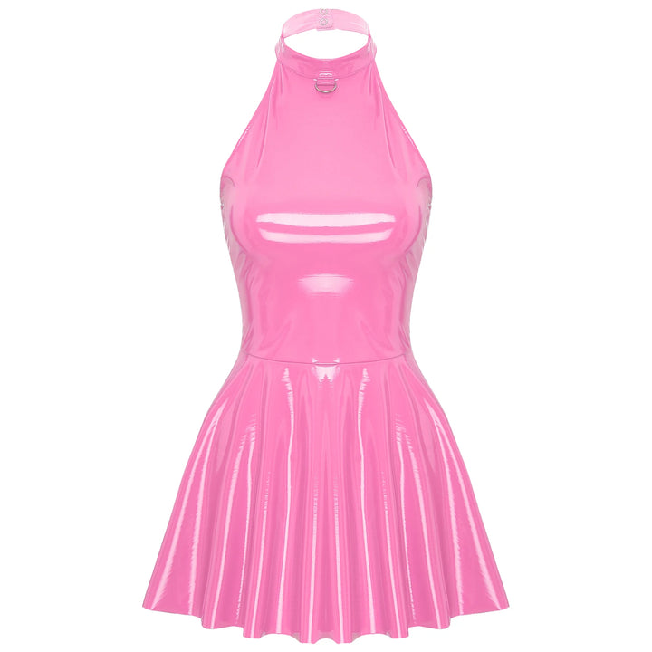 Vestido de cuero con efecto mojado 