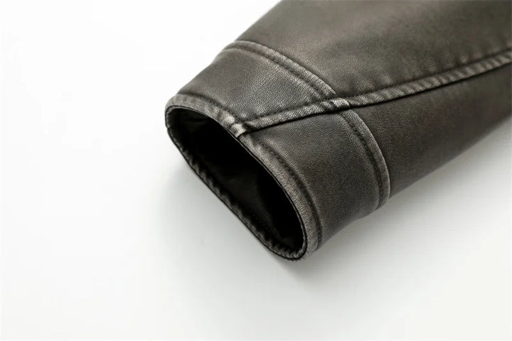 Chaqueta de cuero lavada