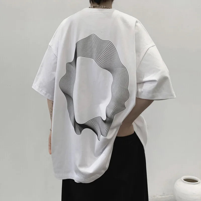 Camiseta con estampado circular irregular 