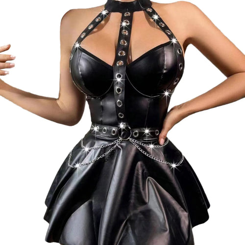 Vestido de cuero Rade 