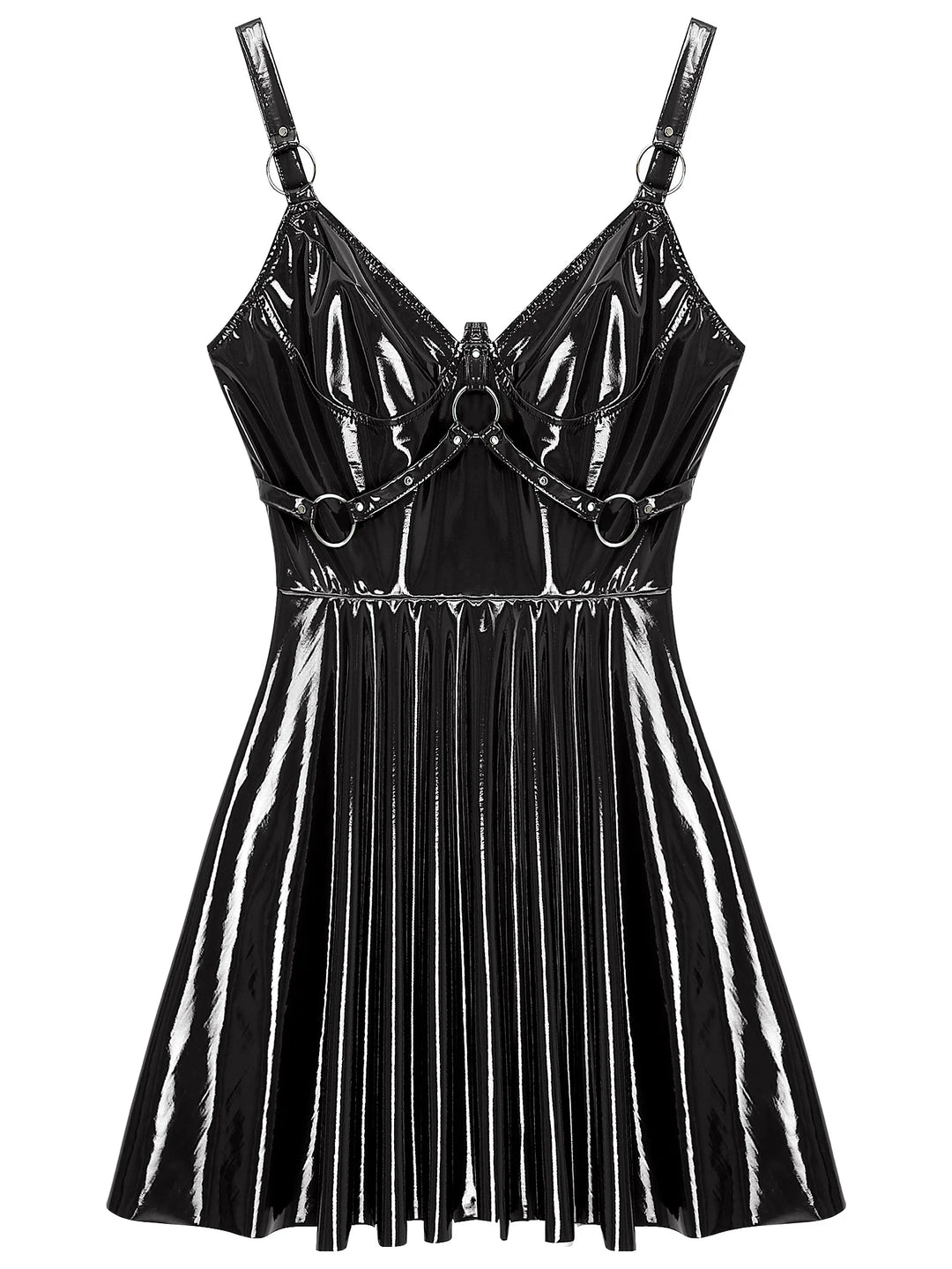 Vestido de látex de cuero brillante 