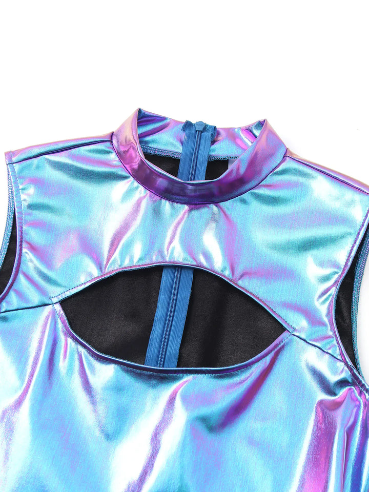 Body de cuero metalizado 