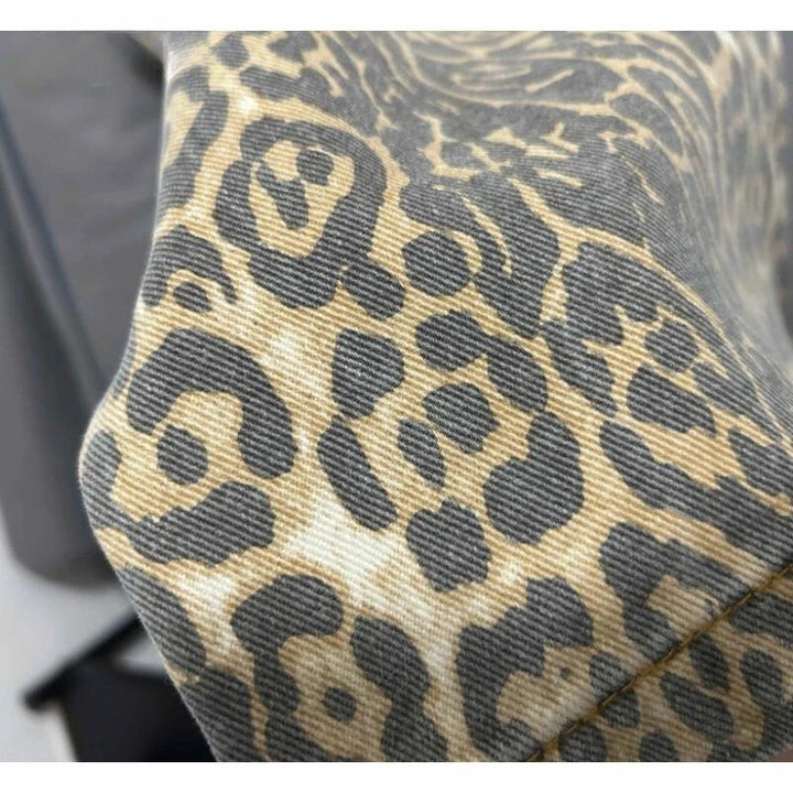 Cintura alta de leopardo retro 