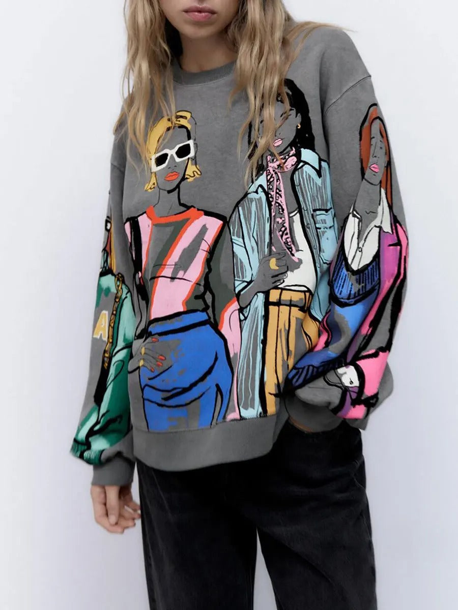 Sudadera con estampado Fashionistas 