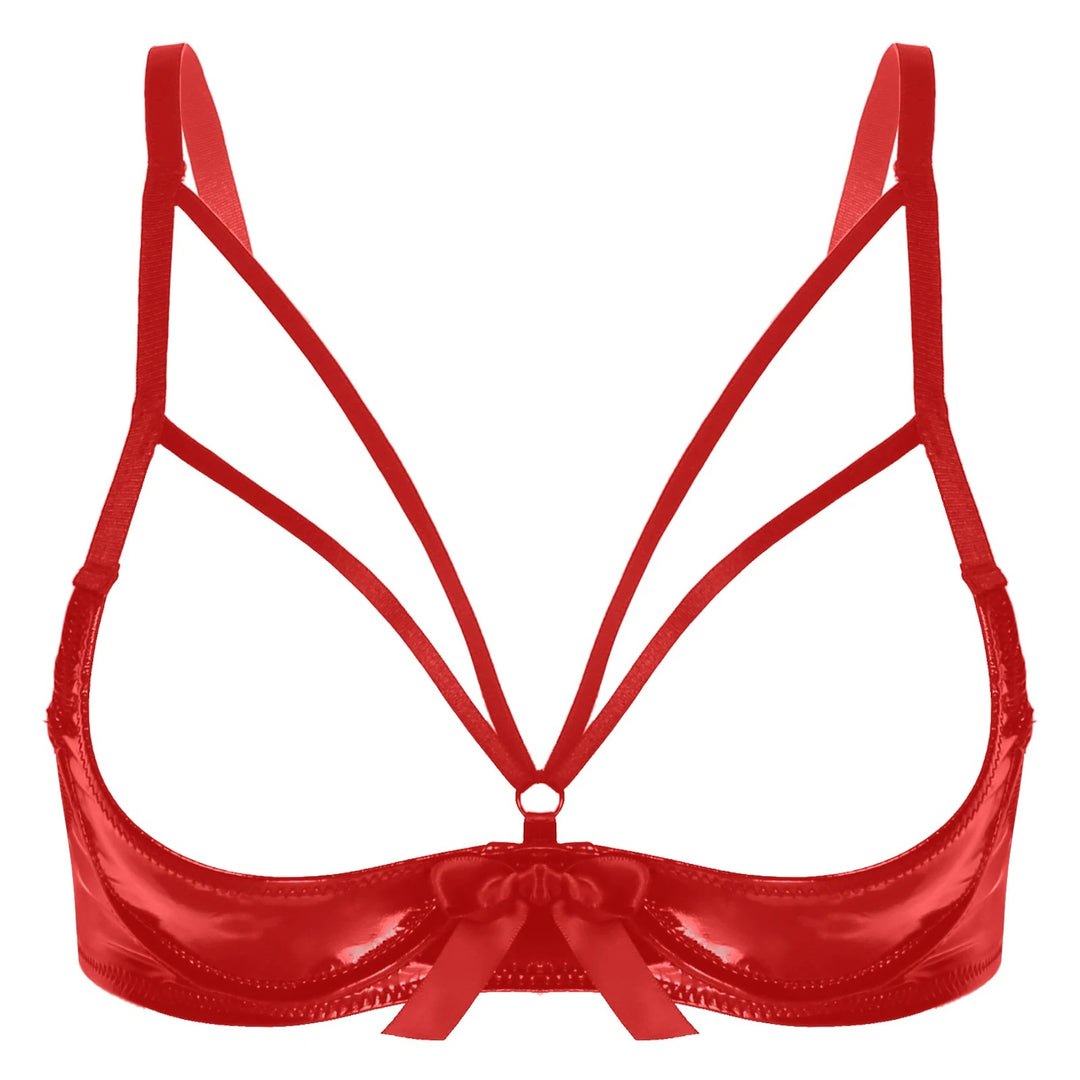 Sujetador de copa abierta con lazo