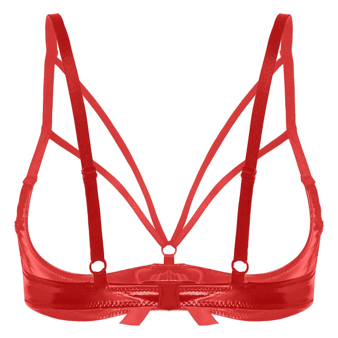 Sujetador de copa abierta con lazo