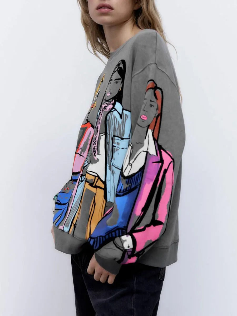 Sudadera con estampado Fashionistas 
