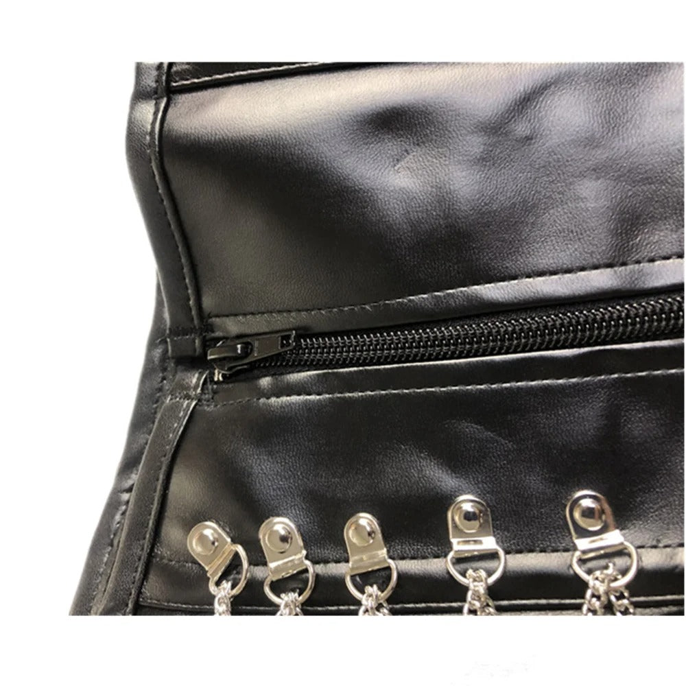 Corsé de cuero con cremallera