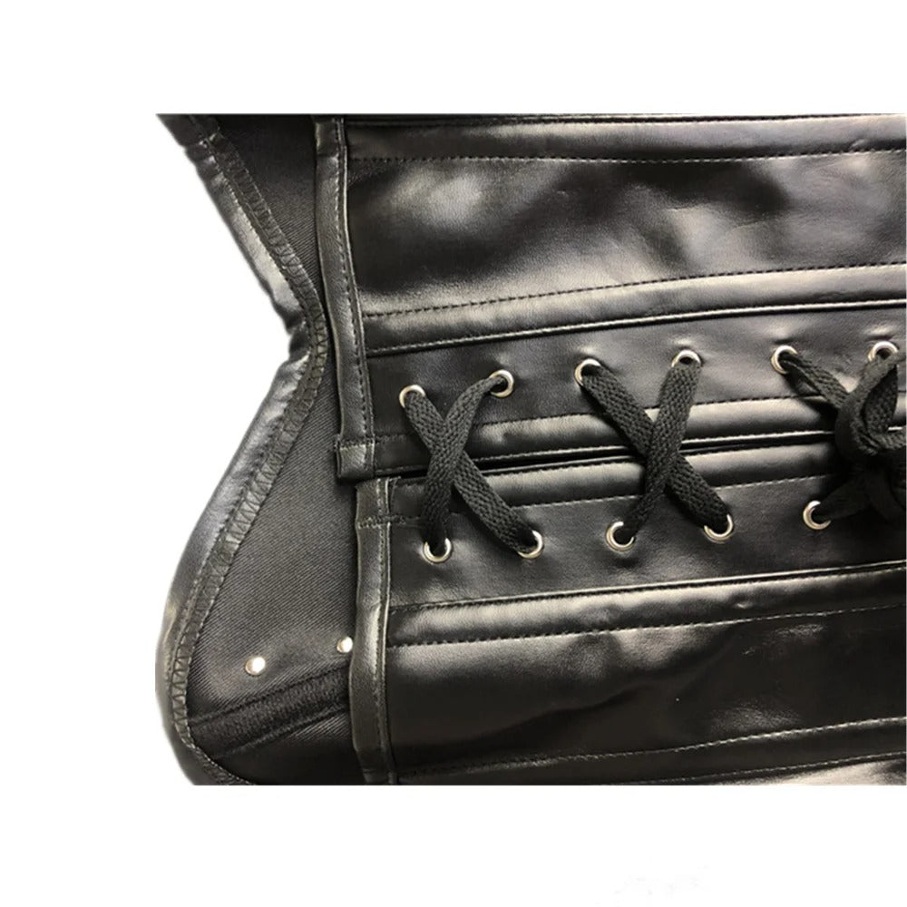 Corsé de cuero con cremallera