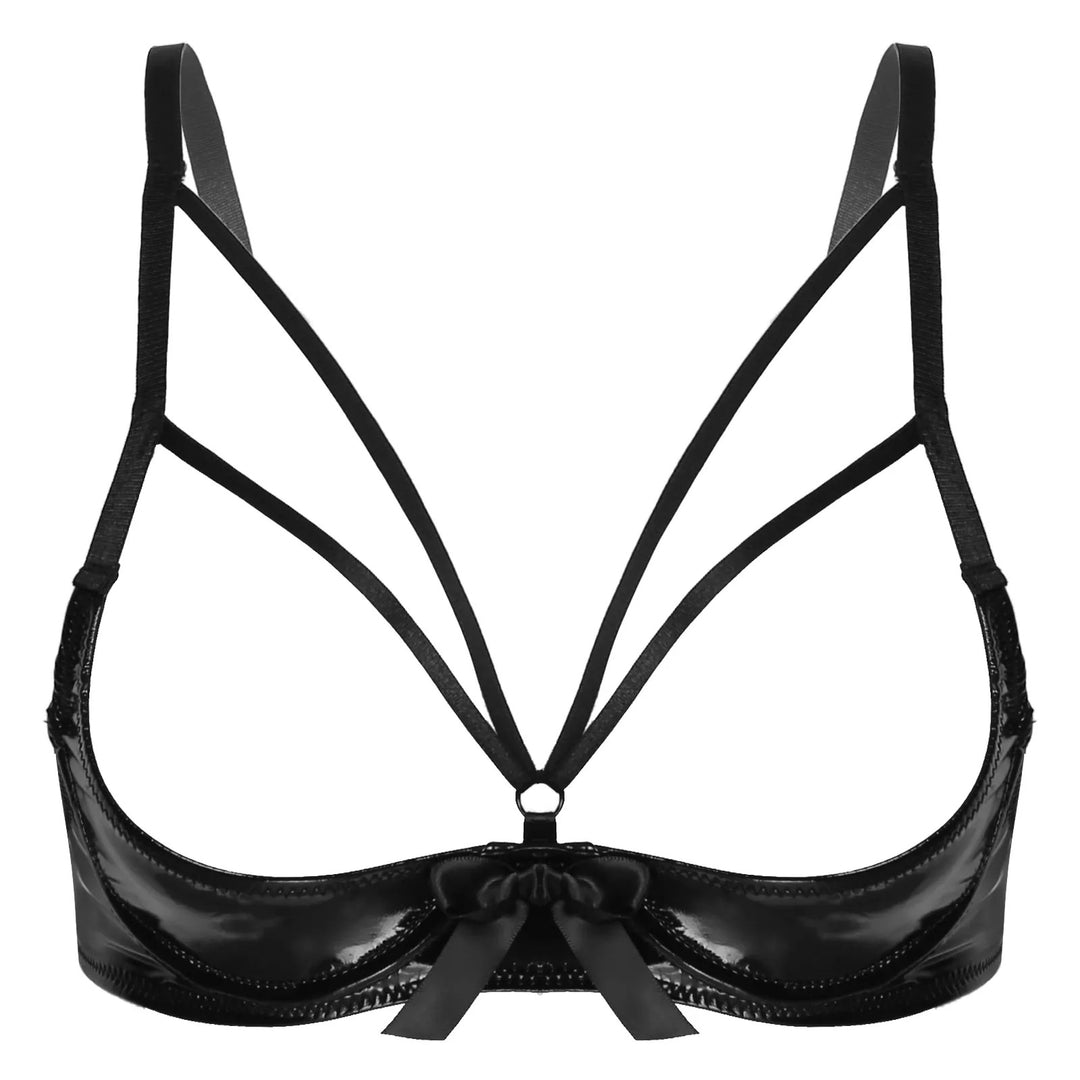 Sujetador de copa abierta con lazo