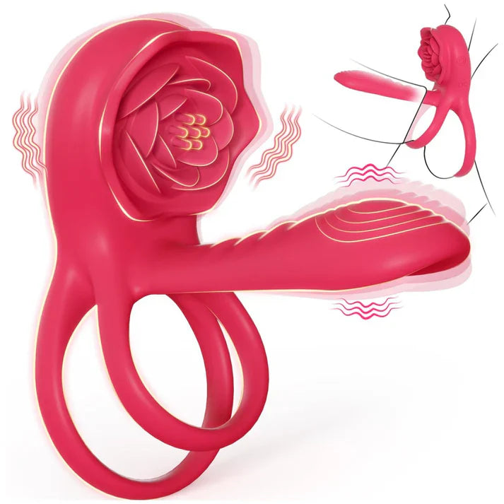 GHALLAS Vibrating Couples Ring with Floral Design for Enhanced Intimacy and Pleasure
