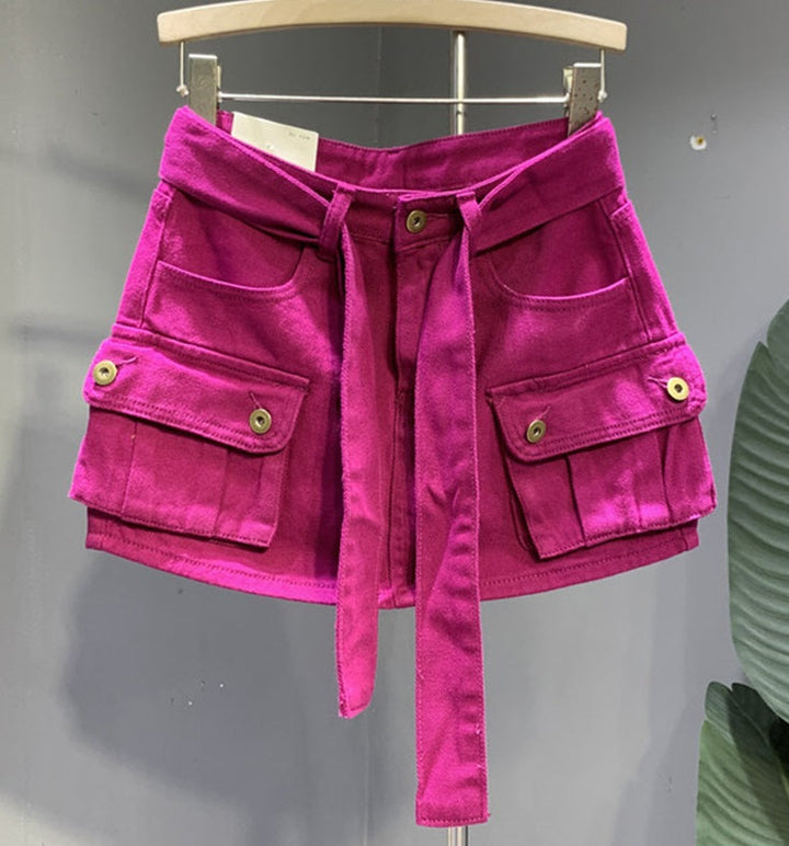 Minifalda vaquera con cinturón 