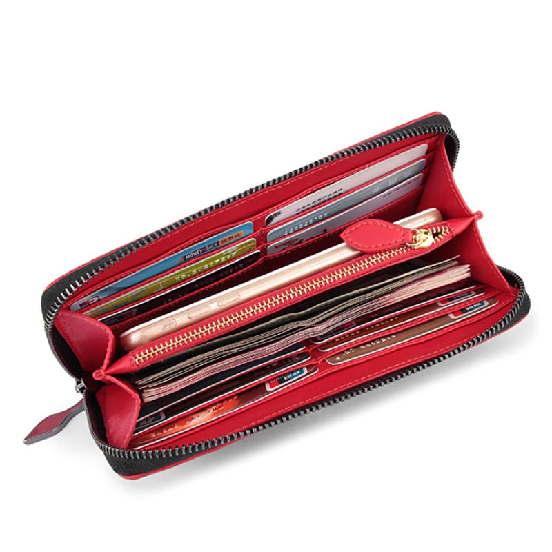 Cartera de cuero genuino 