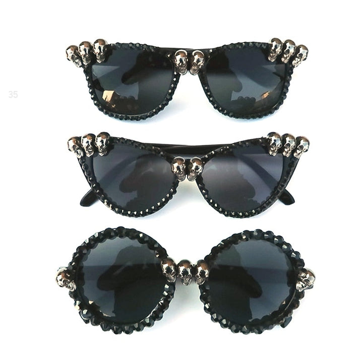 Gafas de sol con calaveras y diamantes de imitación