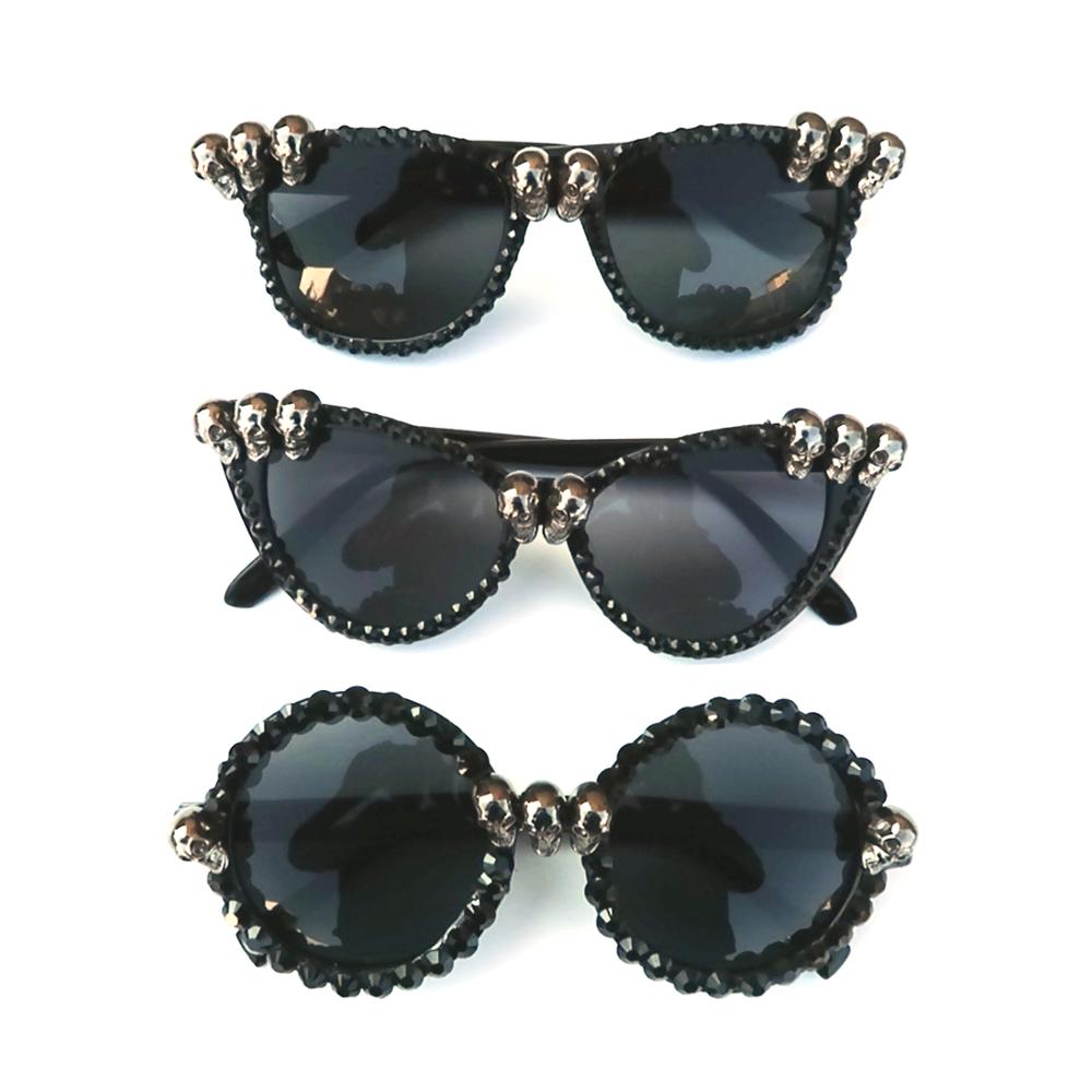 Gafas de sol con calaveras y diamantes de imitación