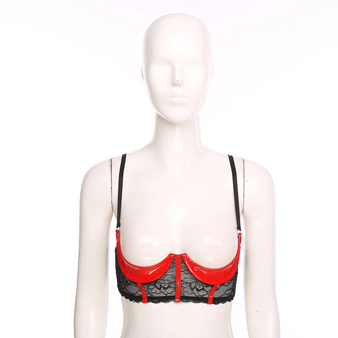 Lencería de cuero de copa abierta