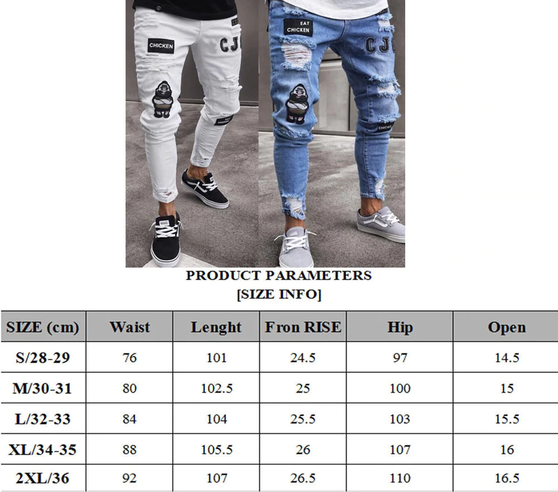 Vaqueros ajustados y rotos de motociclista