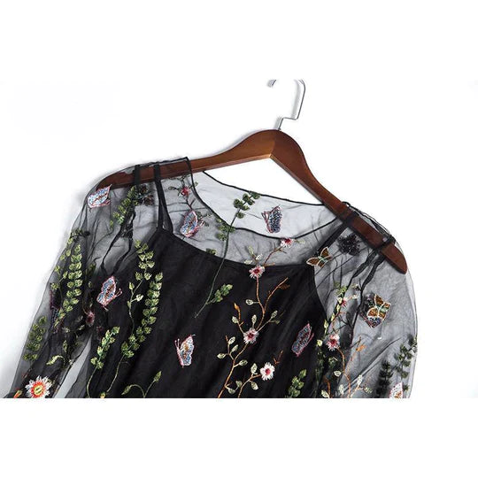 VESTIDO DE FIESTA BORDADO