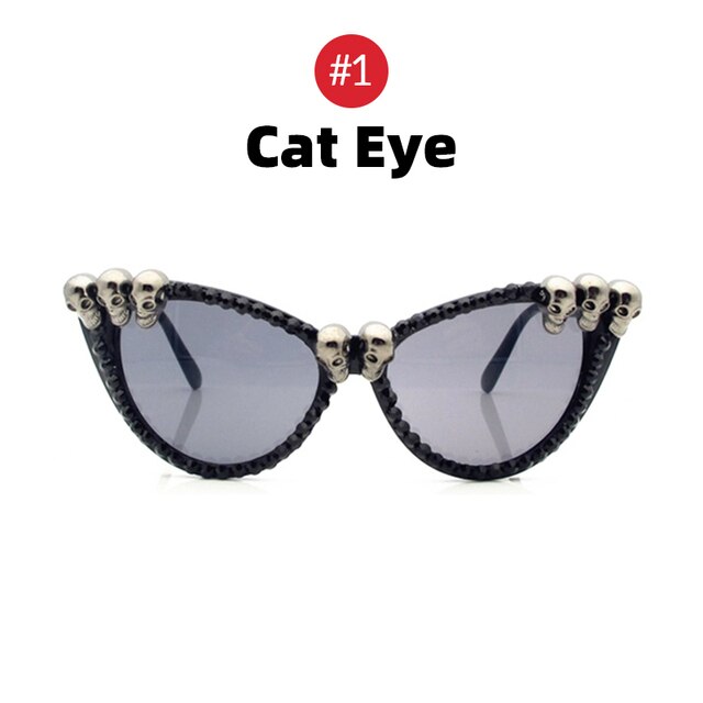 Gafas de sol con calaveras y diamantes de imitación