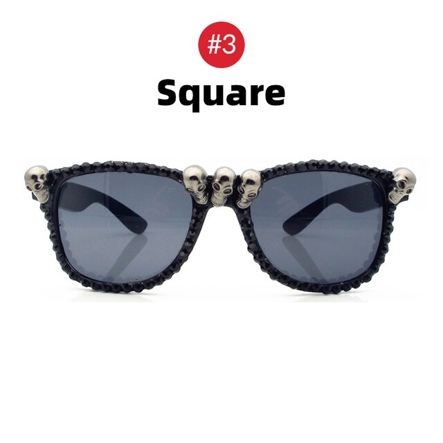 Gafas de sol con calaveras y diamantes de imitación