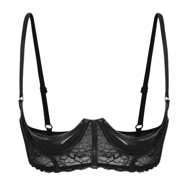 Lencería de cuero de copa abierta