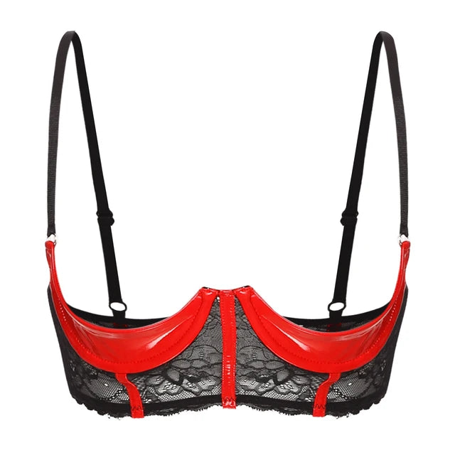 Lencería de cuero de copa abierta