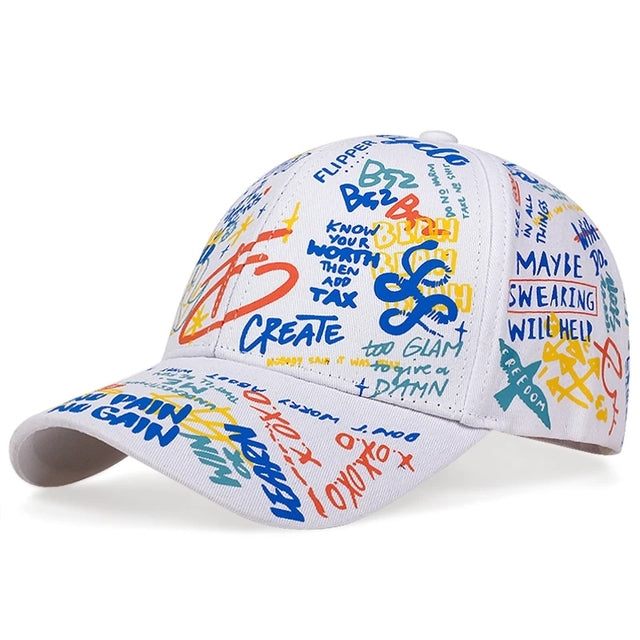 Gorra de béisbol con grafiti
